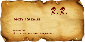 Rech Razmus névjegykártya